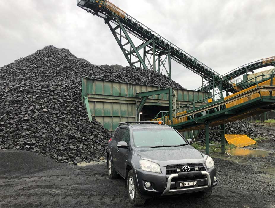 Rav 4 car at coal mine